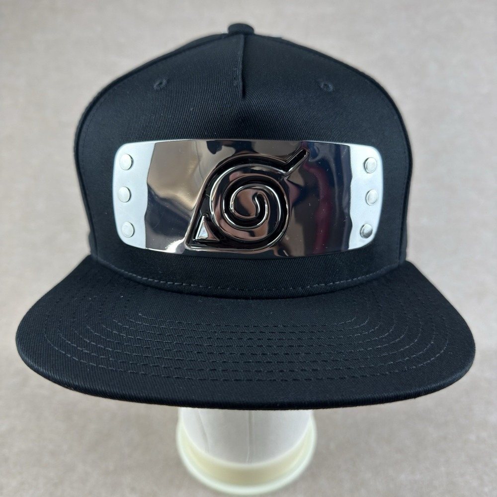 Naruto Shippuden‎ Snapback Hat Hidden Leaf Village Metal Plate Black Cap Unisex